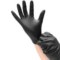 Rękawice jednorazowe, nitrylowe, czarne, S