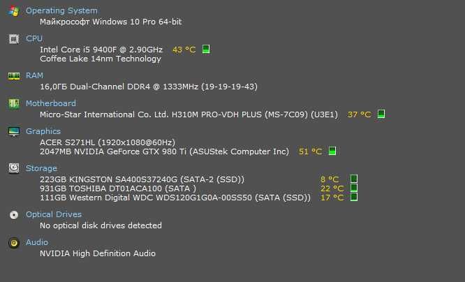 Ігровий ПК ( Персональний комп'ютер ) Intel 9400F, GeForce 980Ti )