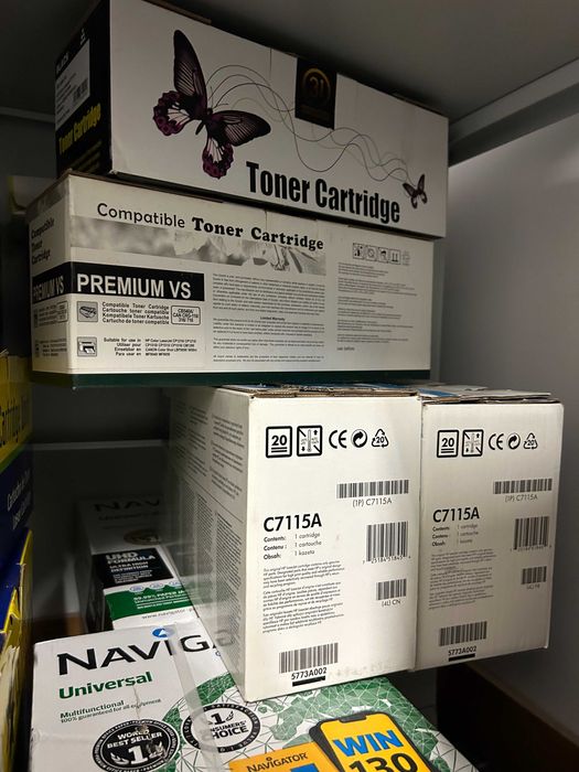 Tinteiros vazios HP15 e HP-CB540 a CB543