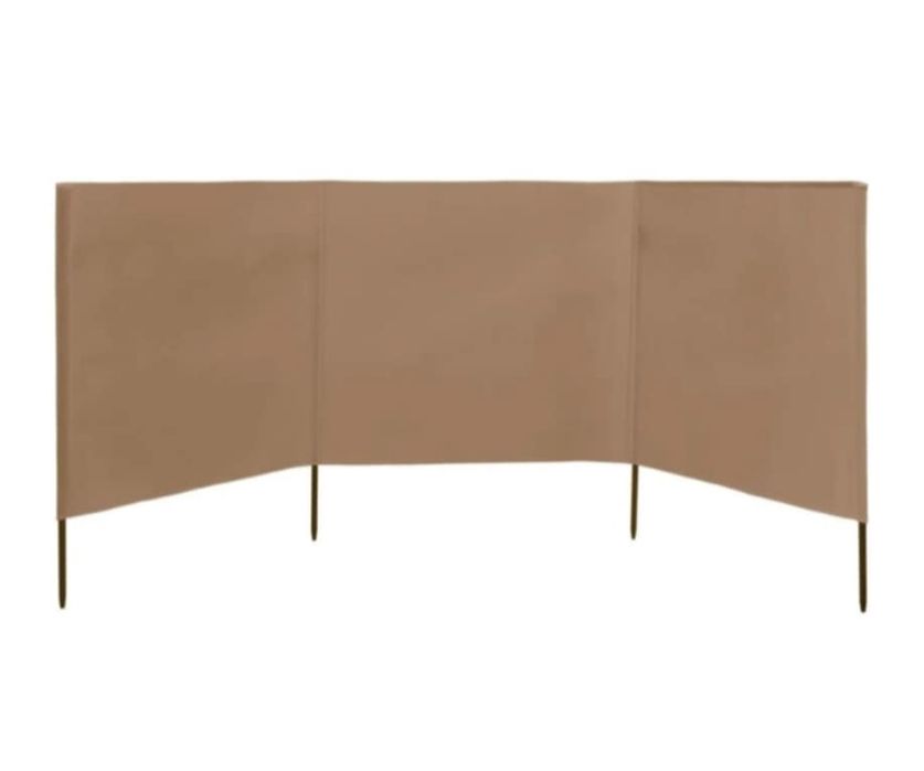 Parawan 3-skrzydłowy z tkaniny, 400x160 cm, taupe. Plaża, ogrod