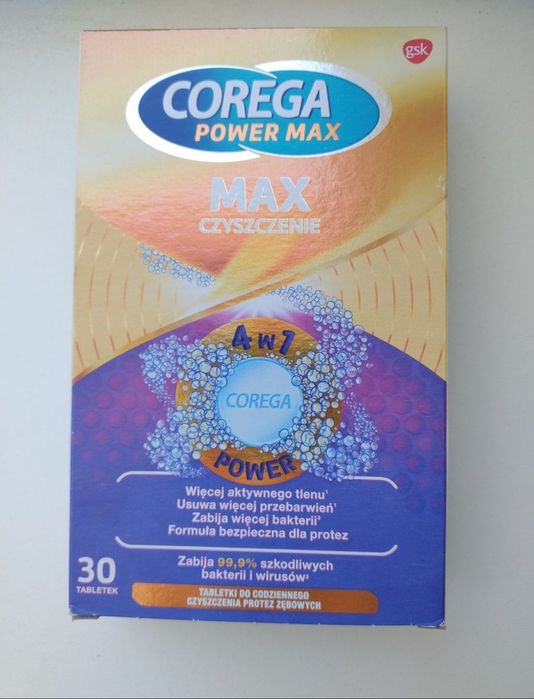 Corega Power Max tabletki do czyszczenia protez i aparatów 30 sztuk