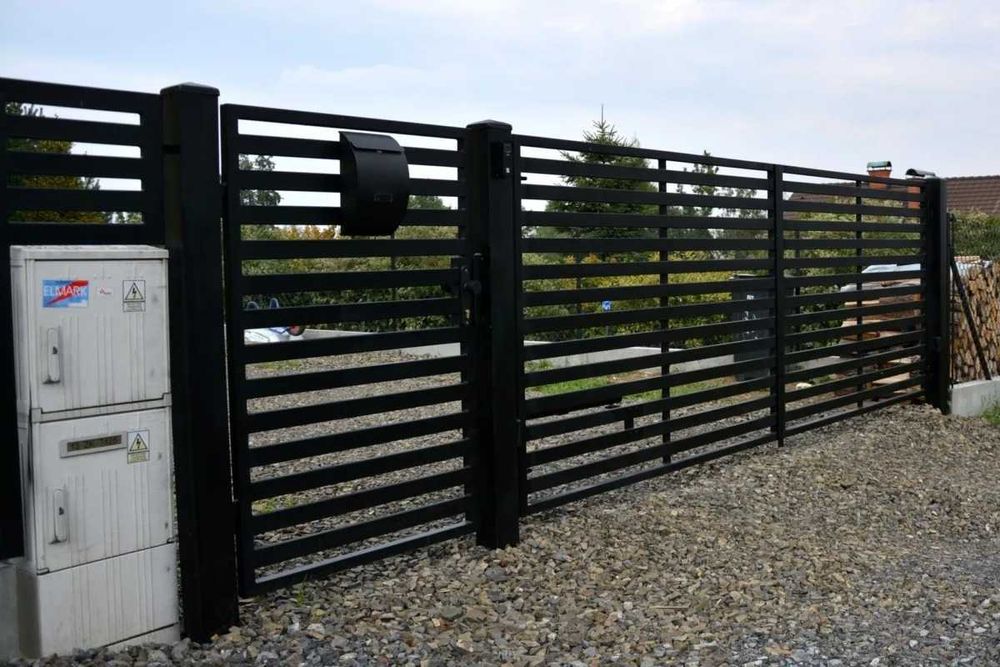 Ogrodzenie panelowe, palisadowe, modułowe - brama przesuwna Wadowice