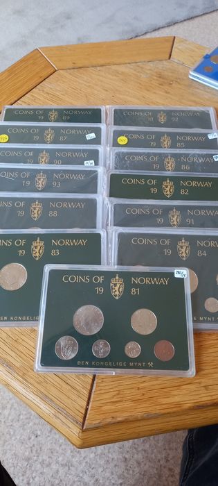 Sety rocznikowe Norwegia  monety