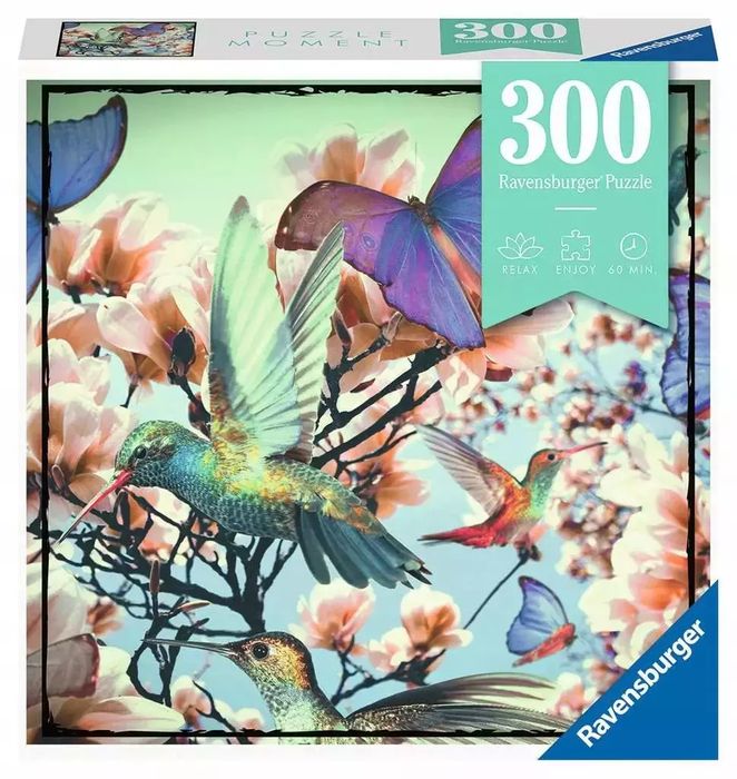 Puzzle 300 elementów. Moment. Koliber i motyle. Ravensburger
