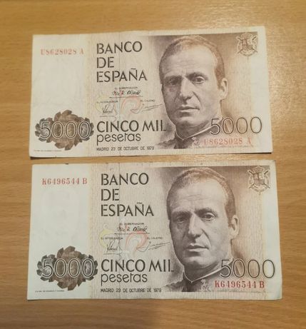 Vendo 2 notas de 5000 pesetas