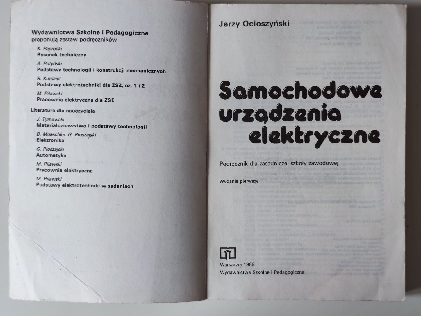 Książka Samochodowe urządzenia elektryczne J. Ocioszyński