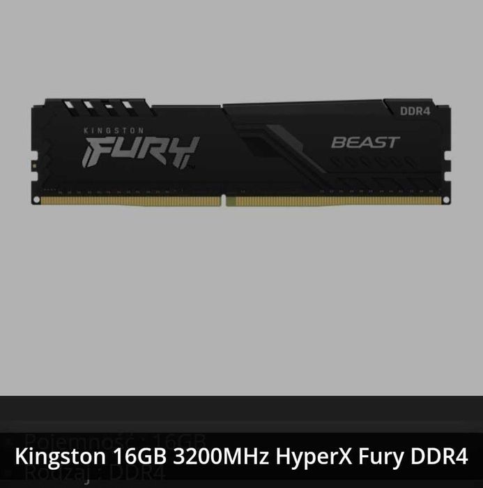 Pamięć RAM KINGSTON Fury Beast 16GB 3200MHz DDR4