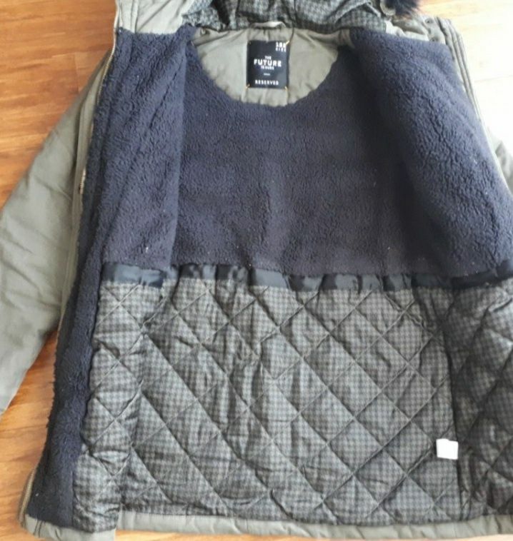 Kurtka zimowa Reserved khaki rozm. 158