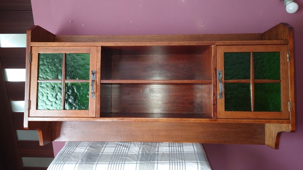 Stara witryna  półka stylowa wisząca dąb