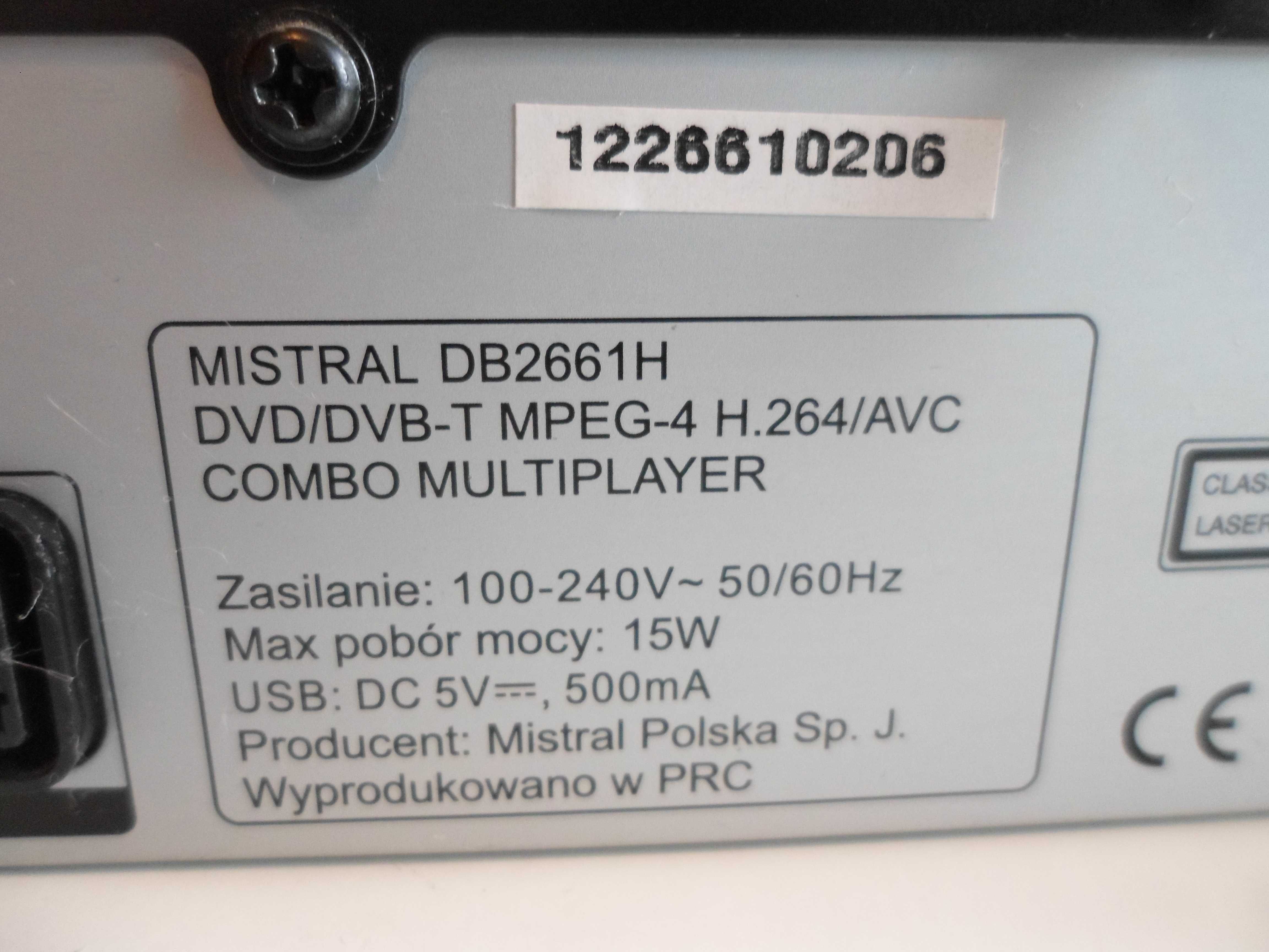 DVD mistral MP3 z tunerem DVB - T