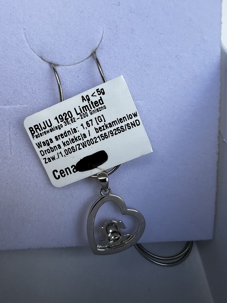 Briju łańcuszek zawieszka serce pies