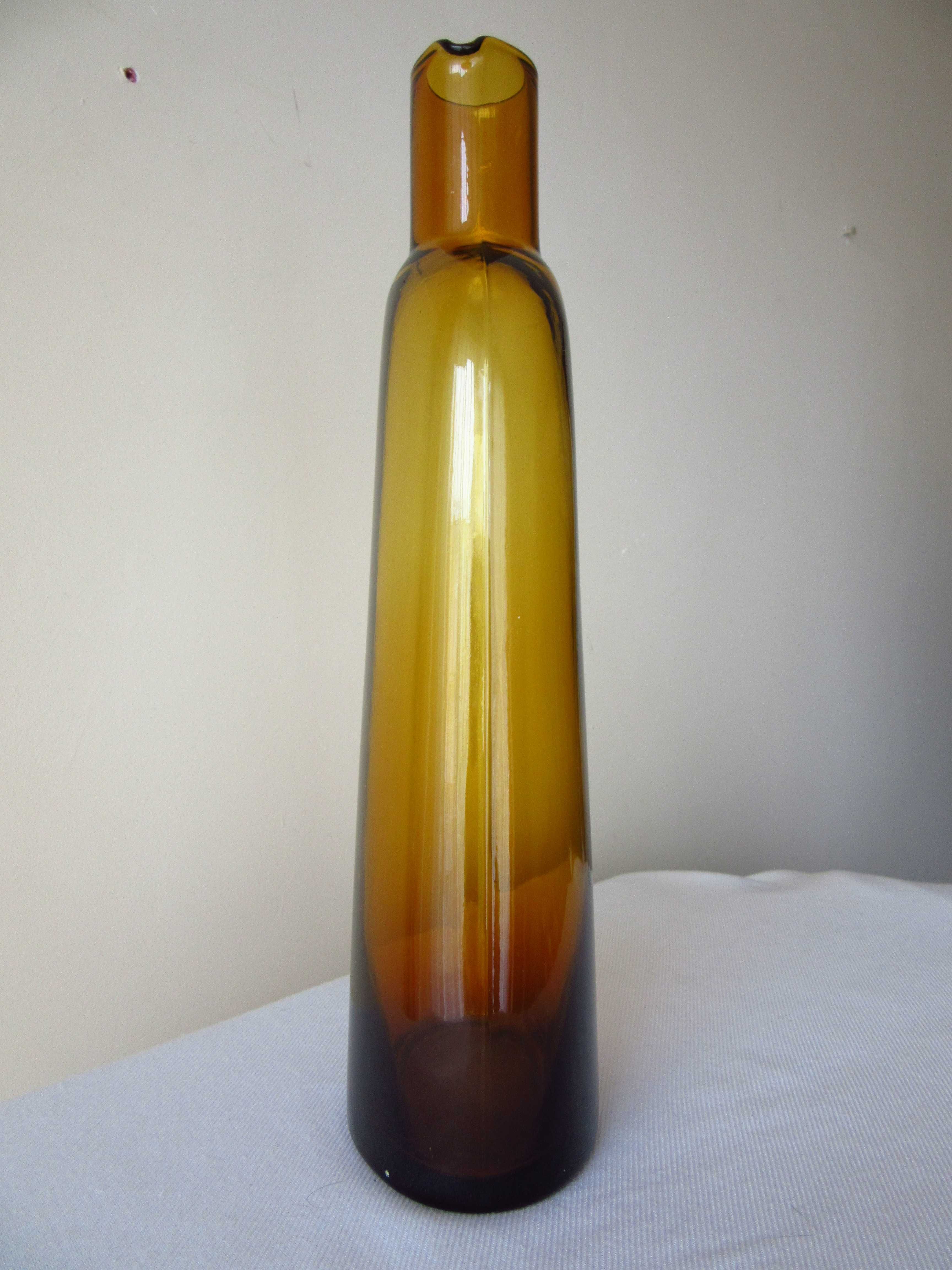 Szklany złocisty wazon butla styl TIMO SARPANEVA