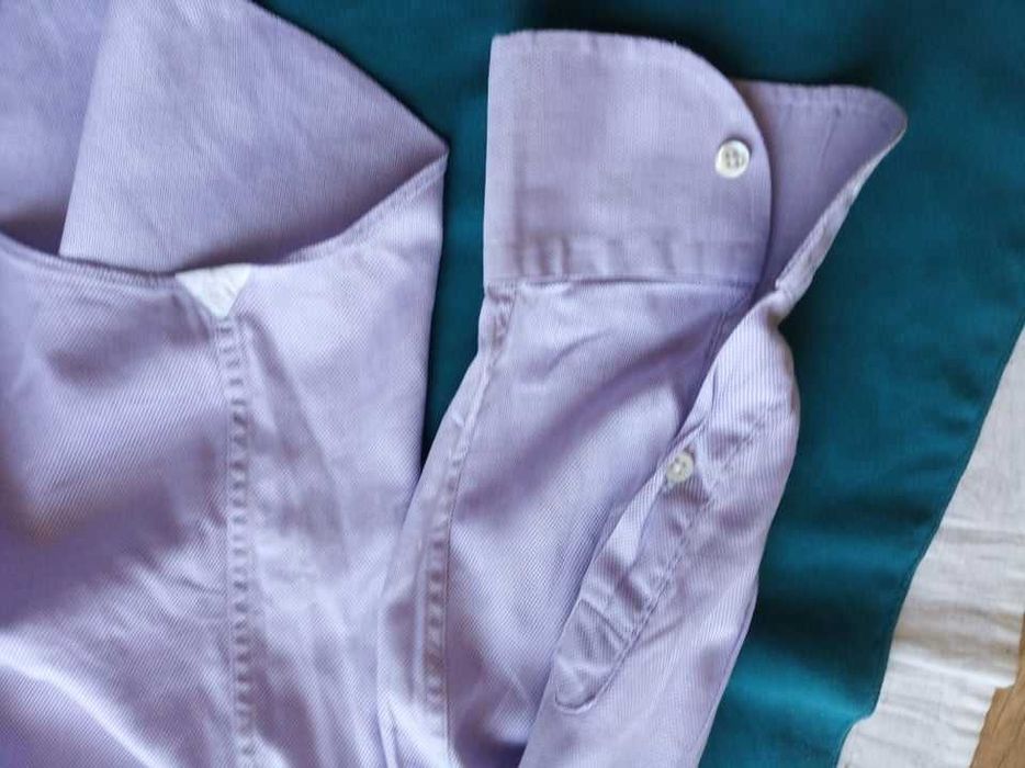 Liliowa koszula, długi rękaw - M/L ( metka: 41)- "Massimo Dutti".