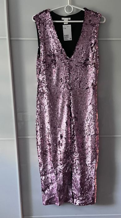 Nowa sukienka z cekinami H&M, 38