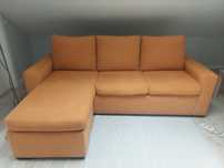 Sofá de 3lugares com chaise longue como novo