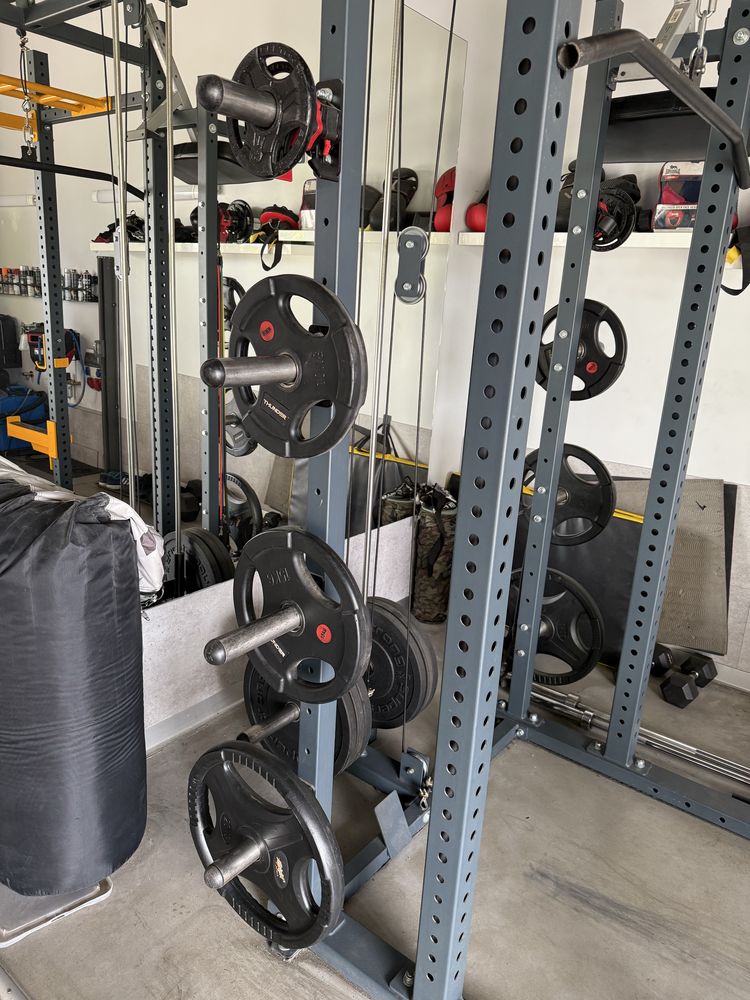 Siłownia powerrack hantle sztangi talerze - 2x 20, 15, 10, 6x 5 kg