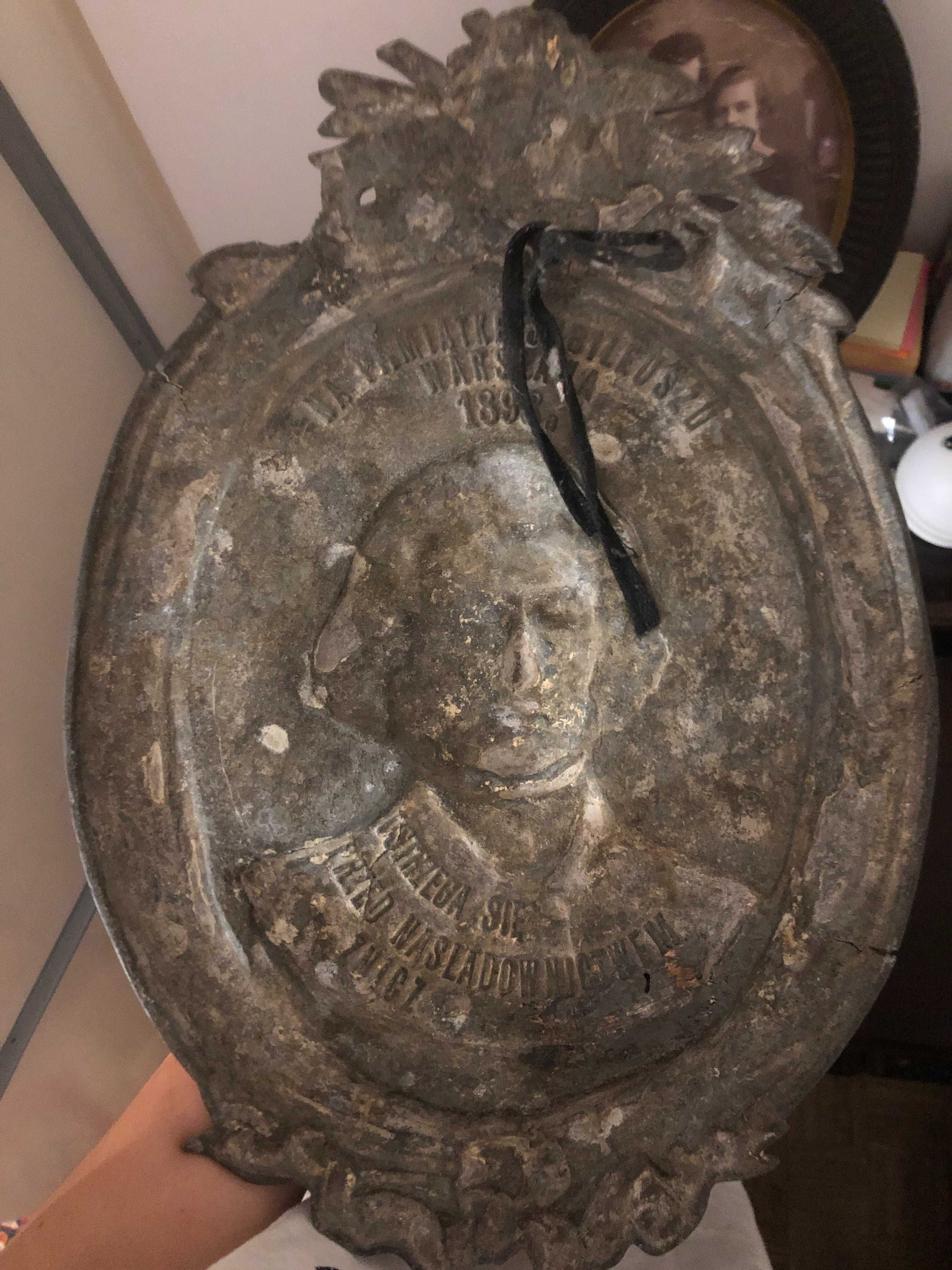 Adam Mickiewicz Plakieta pamiątkowa medalion Odlew żeliwny 1898