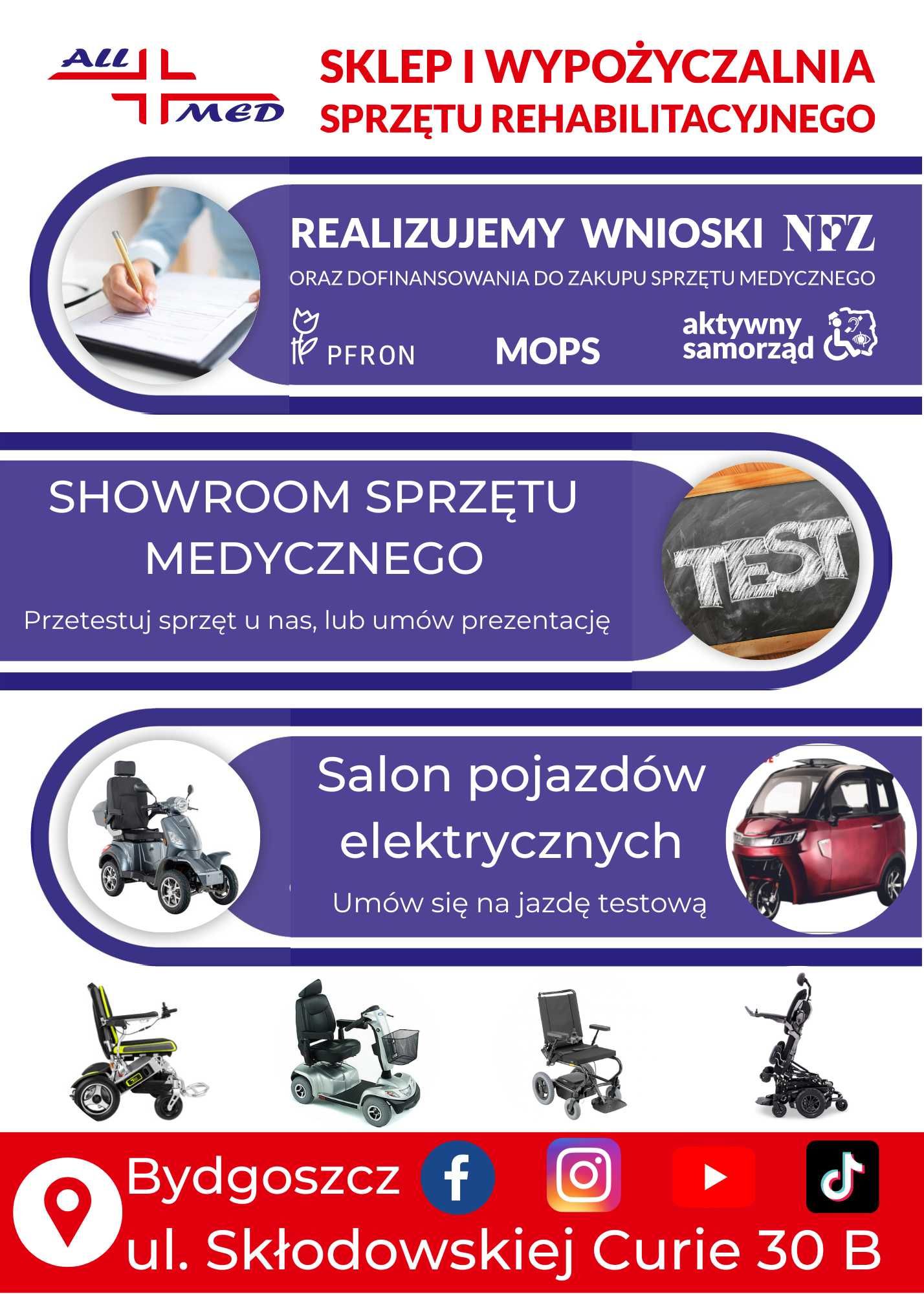 Balkonik rehabilitacyjny 3 funkcyjny Tripla. Refundowany przez NFZ