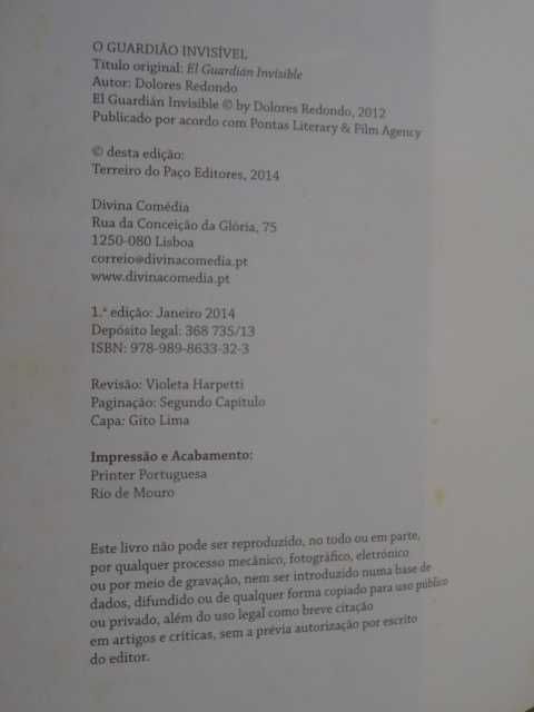 O Guardião Invisível de Dolores Redondo - 1ª Edição