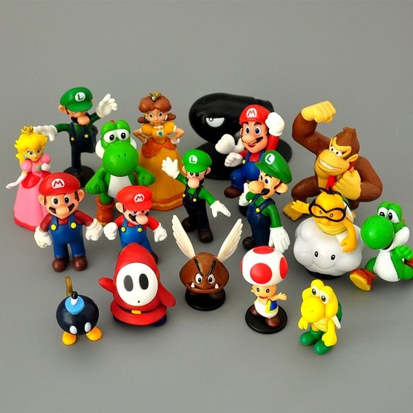 Figuras de coleção de Super Mario bros de 13cm