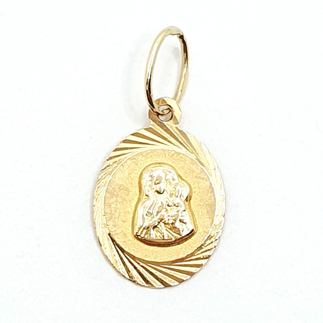 Medalik złoty pr.585 Matka Boska z Dzieciątkiem Jezus