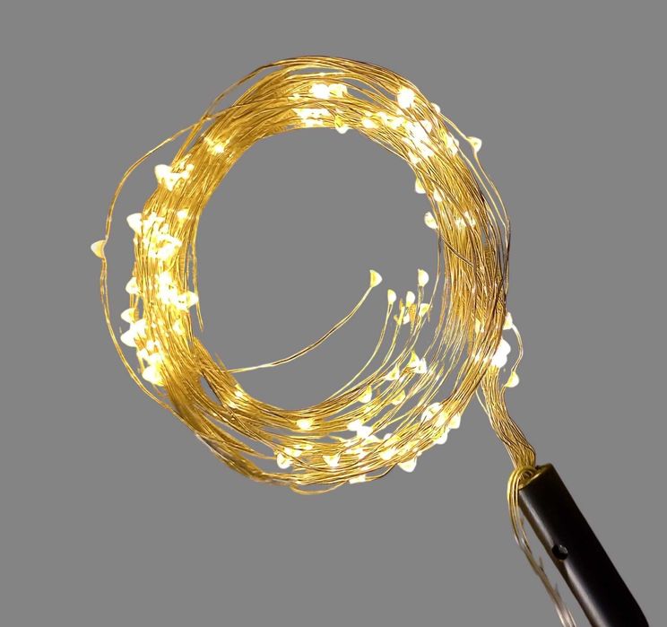 Lampki choinkowe świetlne LED cienki drucik z 125 diodami