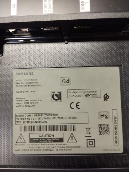 TV Samsung ue50tu7005