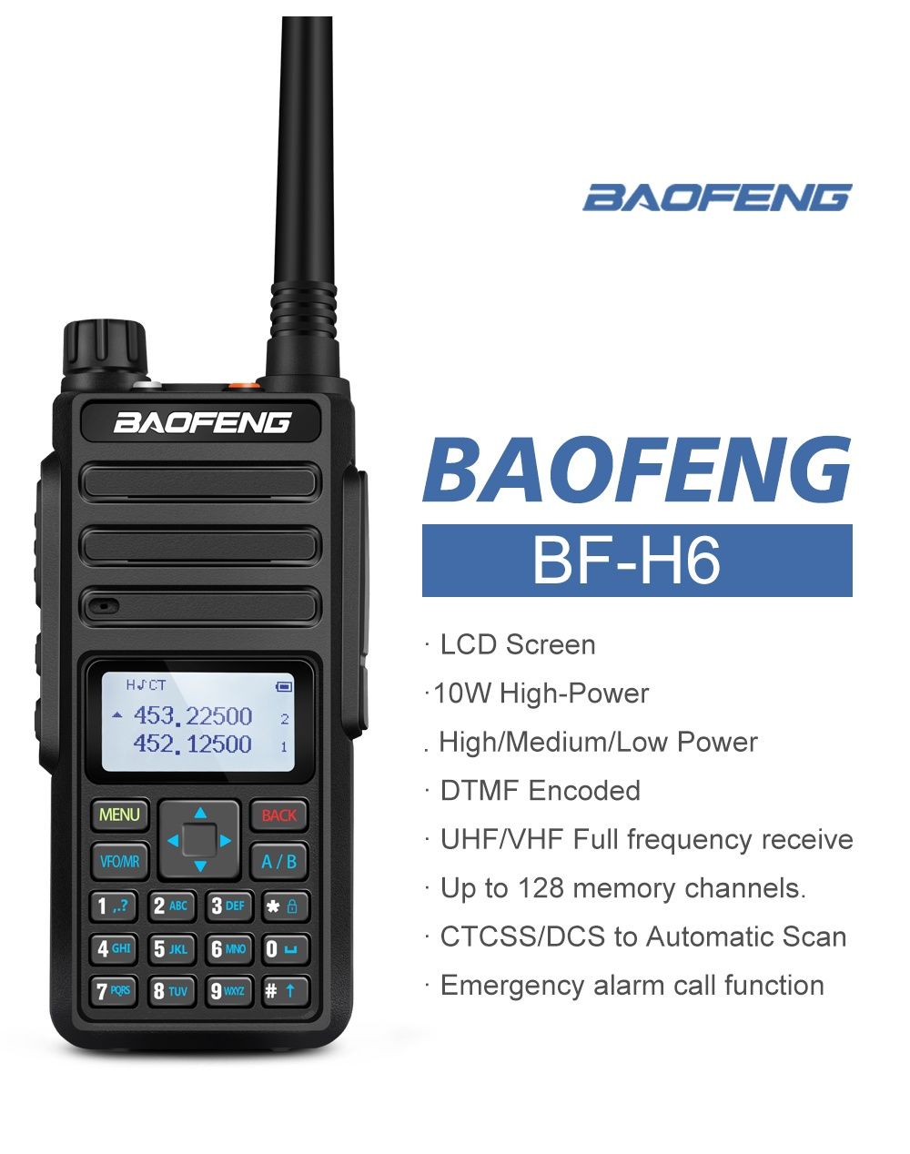 Новые Baofeng Bf-H6 10W полный комплект с гарнитурой