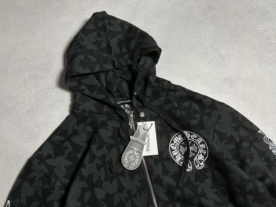 Зіп-Худі Chrome Hearts Multi Color Cross Cemetery Hoodie Black