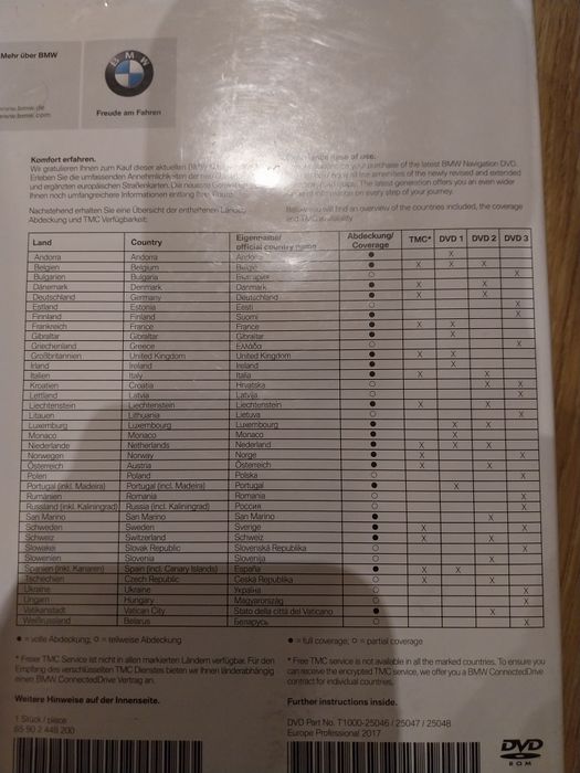 Dvd gps bmw actualização