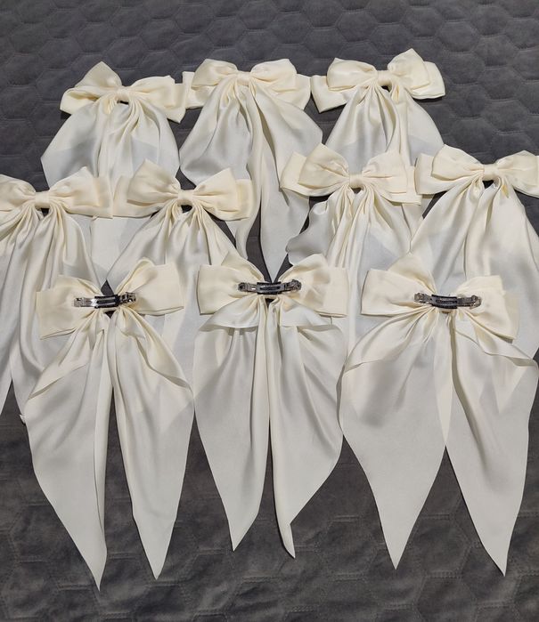 Заколка бант на волосся білий, чорний, бордовий