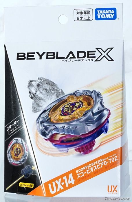 Beyblade X UX-14 Starter Scorpiospear, Takara Tomy Novo Selado
