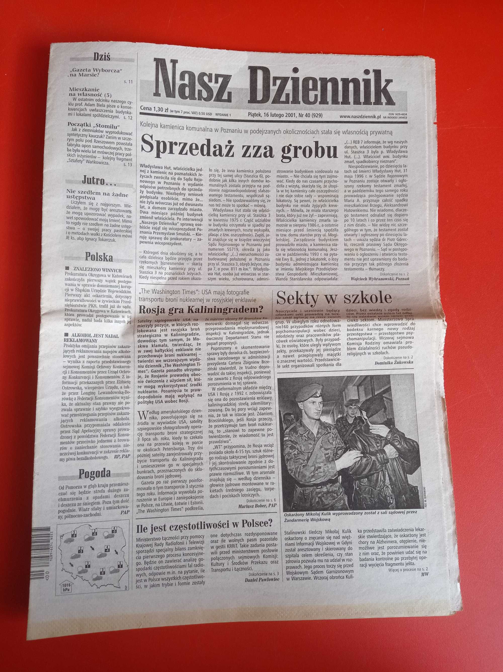 Nasz Dziennik, nr 40/2001, 16 lutego 2001