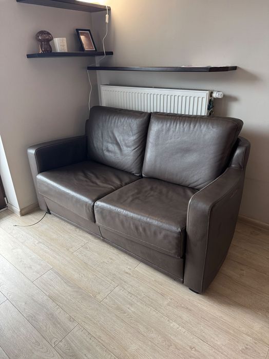 Kanapa rozkładana skórzana