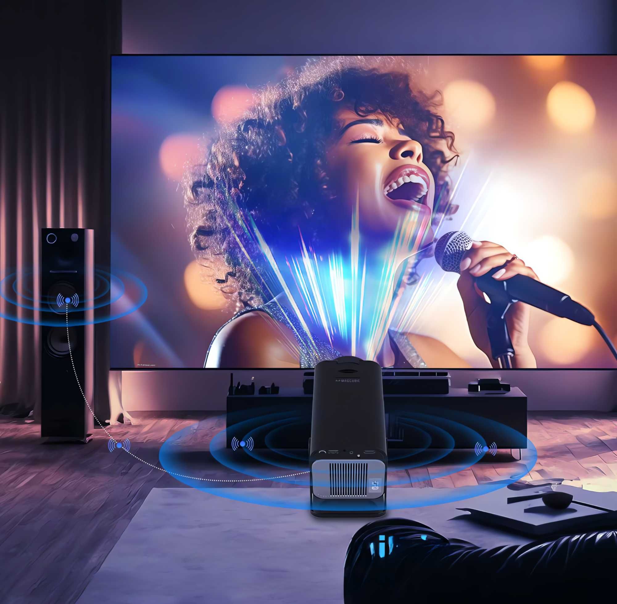 PROJEKTOR 4K Rzutnik 1080P Wifi6 Bluetooth 5 Android Wiele Aplikacji