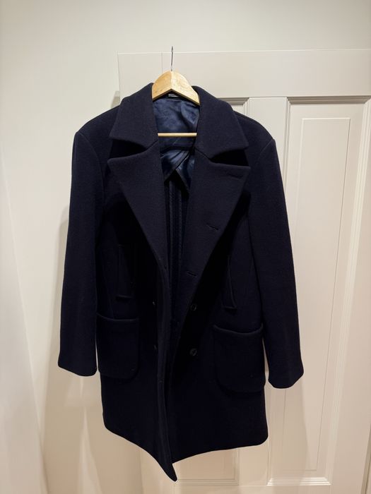 Чоловіче шерстяне пальто темно синього кольру, можливий торг
