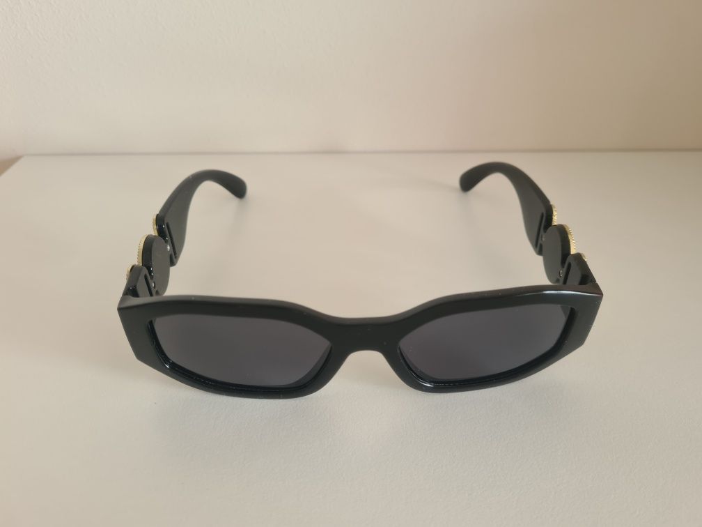 HIT Nowe Damskie Okulary Przeciwsłoneczne UV400 Czarno Złote Versace