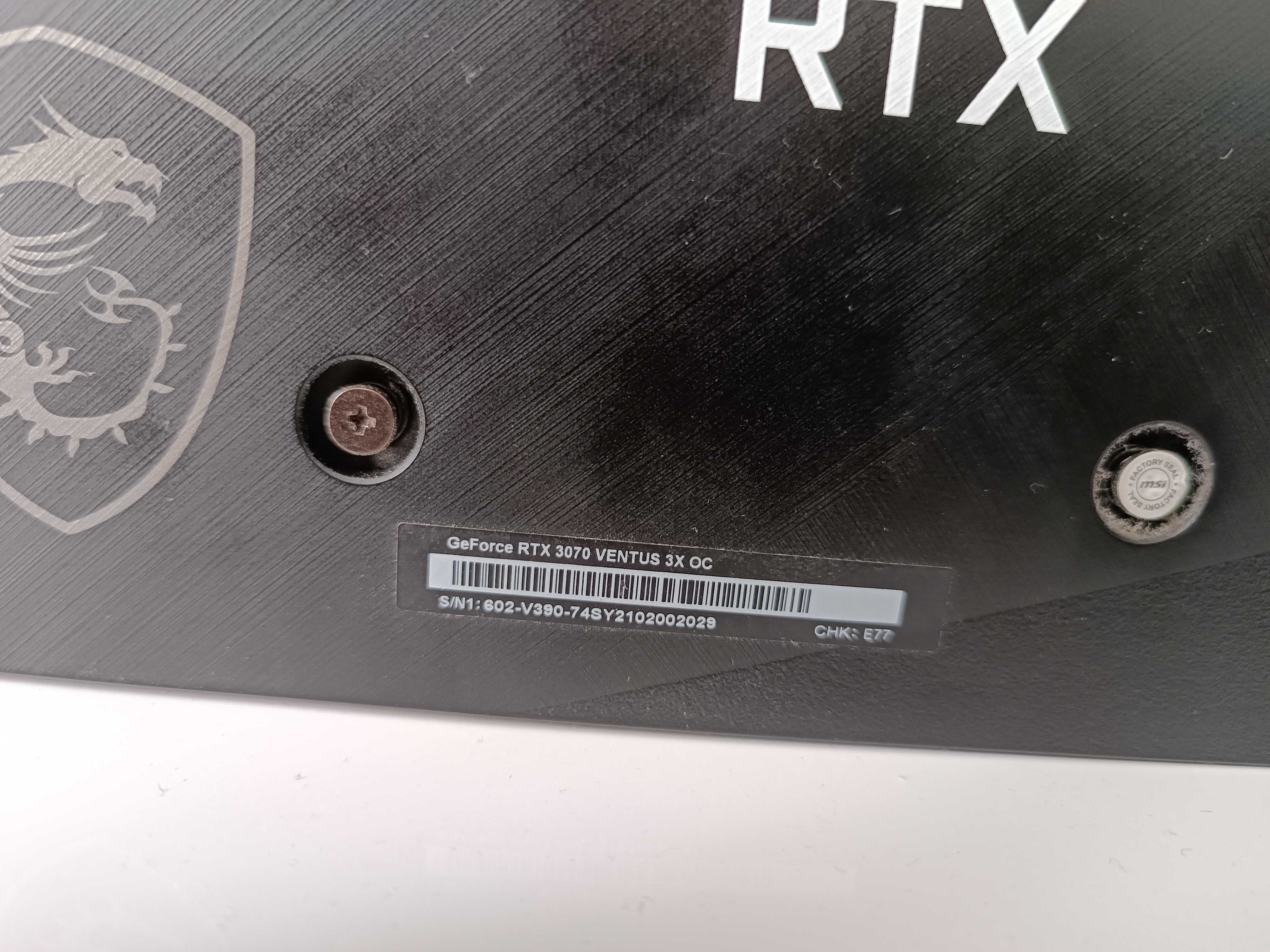 MSI GeForce RTX 3070 VENTUS 3X OC 8gb GDDR6