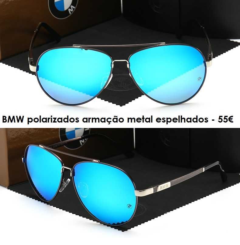 Óculos de sol BMW polarizados armação metal - várias cores - NOVOS