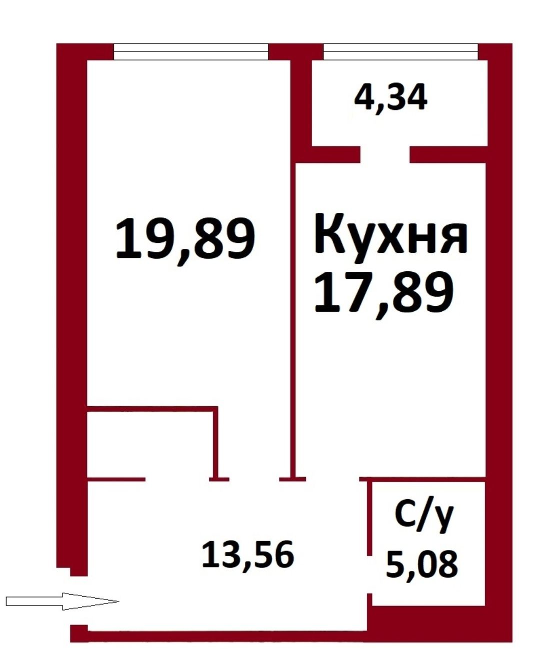 1-кімн.кв. 58,6м, ЖК Лісовий, будинок готують до здачі!