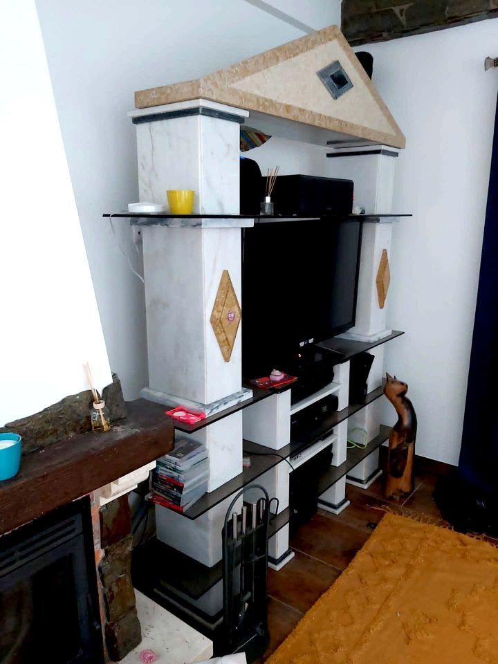 Mesa de sala e móvel de TV em Mármore