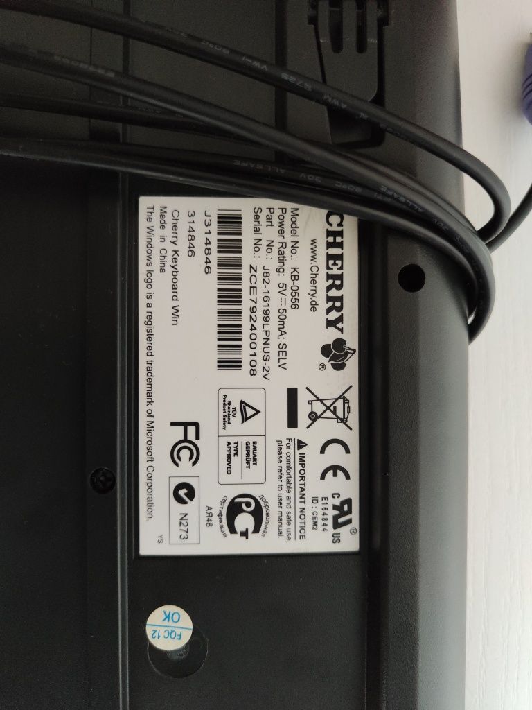 Klawiatura przewodowa maxdata cherry keyboard win brak wad