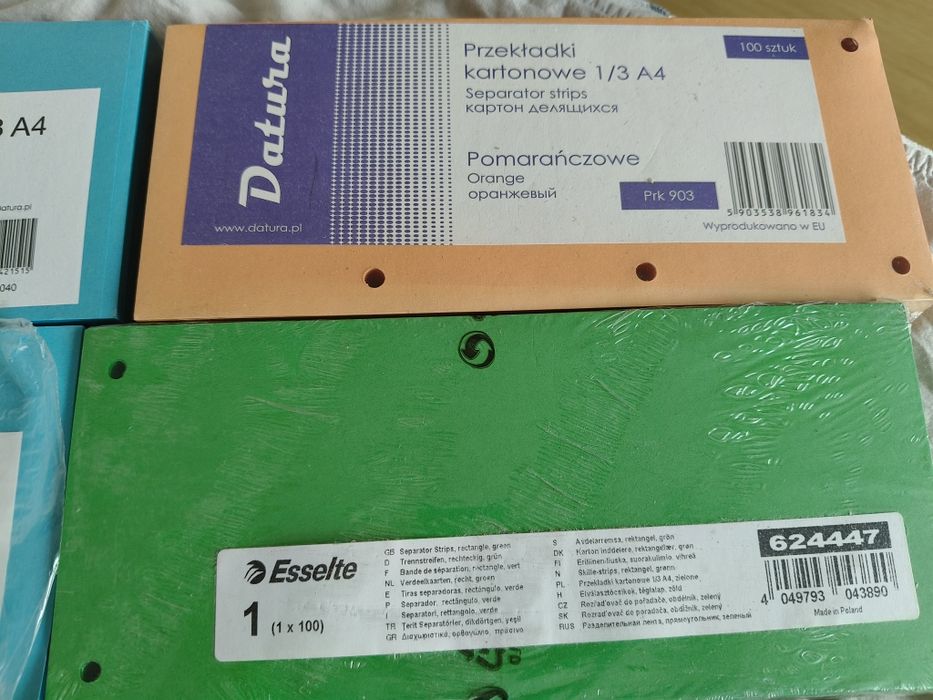 Przekladki kartonowe nowe 1/3 A4