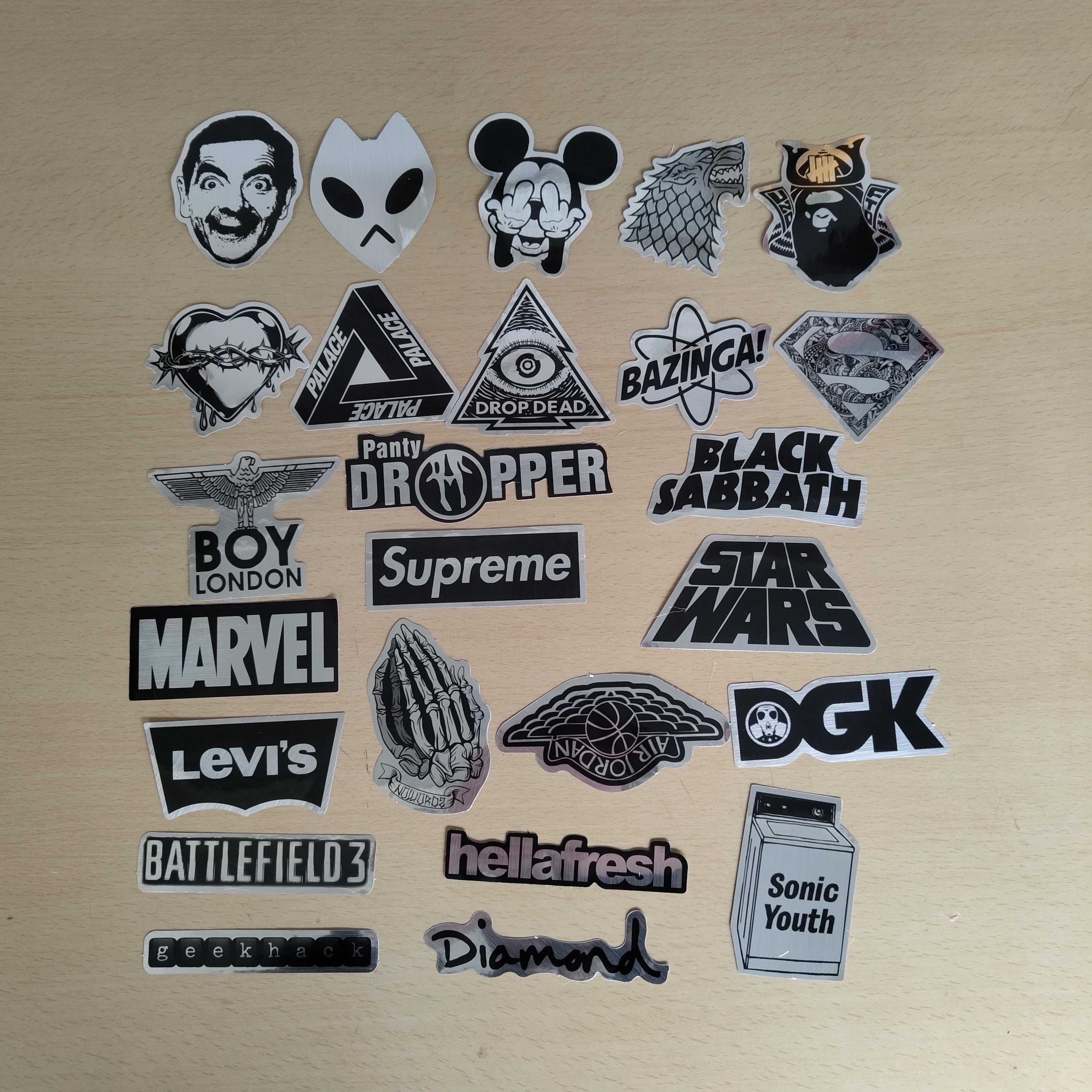 100 Stickers Autocolantes Espelhados