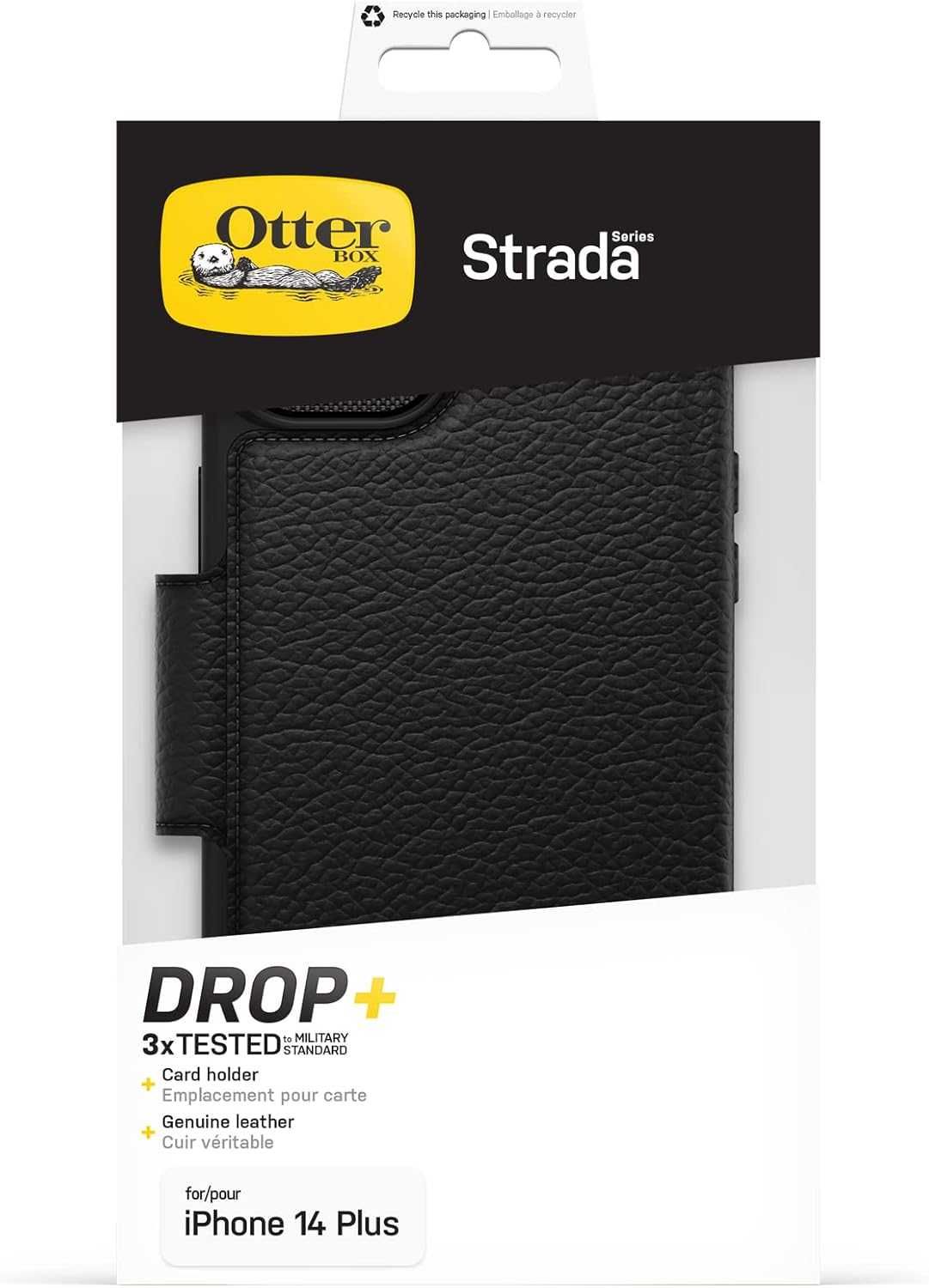 Otterbox Strada etui do iPhone 14 Plus otwierane klapką portfel czarne