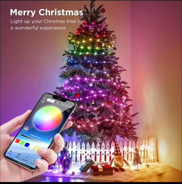 Гірлянда новорічна 40м. Шикарна, розумна з керуванням LED