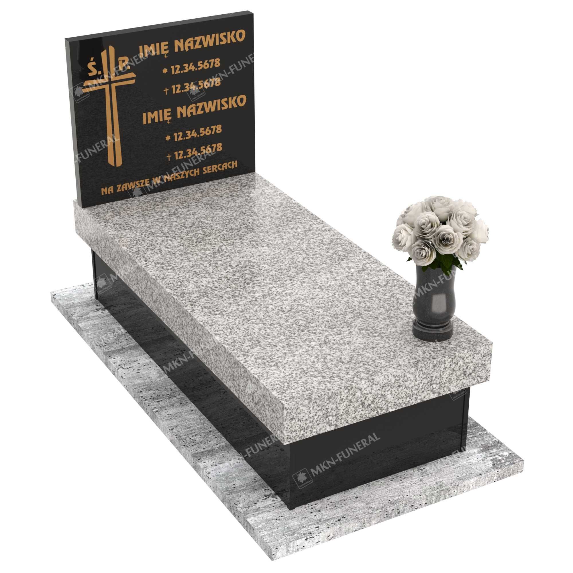Nagrobek z płytą granitową, FAT 4120 zł.