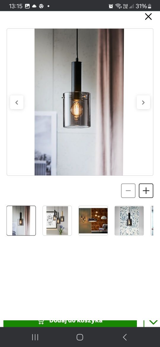 Lampa wisząca Sardo czarna E27 Italux