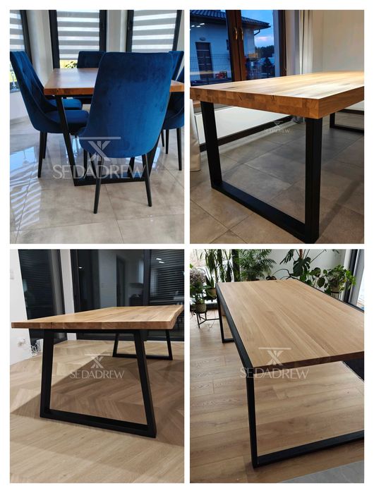 Stoły stoliki regały drewniane lite dębowe loft rozkładane oflis