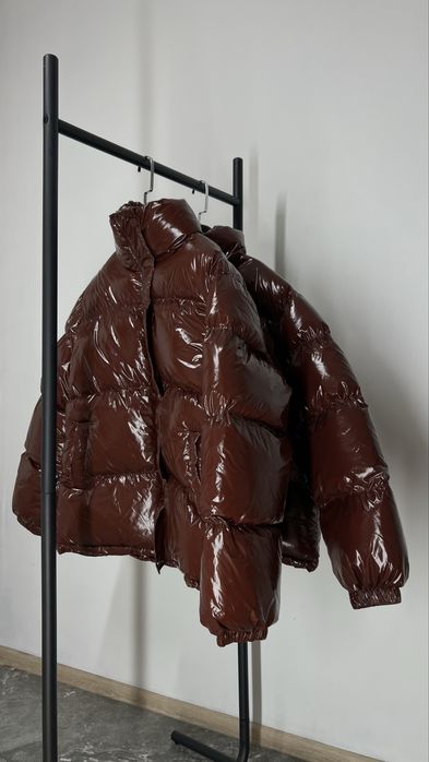 +НОВА МОДЕЛЬ Куртка лак весна жіноча пуфер пуффер подовжена овер